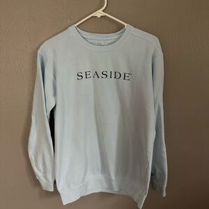 The Seaside Style Graphic Crewneck Sweatshirt Seaside Logo Light Blue Size S